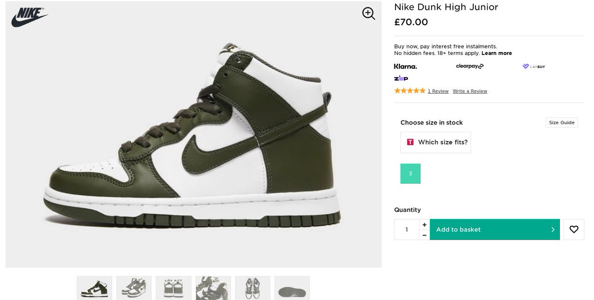raffle_sneakers's tweet photo. RESTOCK Nike Dunk High Junior on Jdsports CO

https://t.co/Q3UOcVBFDl https://t.co/PJ8kWkV1iW