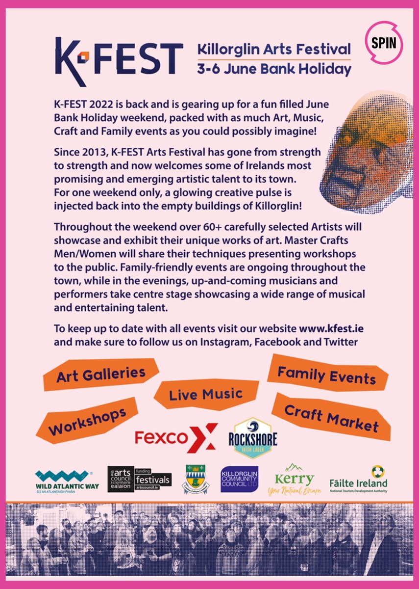 K-FEST 2022 is back and it's gearing up for a fun filled, June Bank Holiday weekend, packed with Art, Music, Craft and Family events for all 🙌

To find out more, visit  kfest.ie
<a href="/ArtsDovetail/">DOVETAIL - Arts & Culture</a>  
#SP