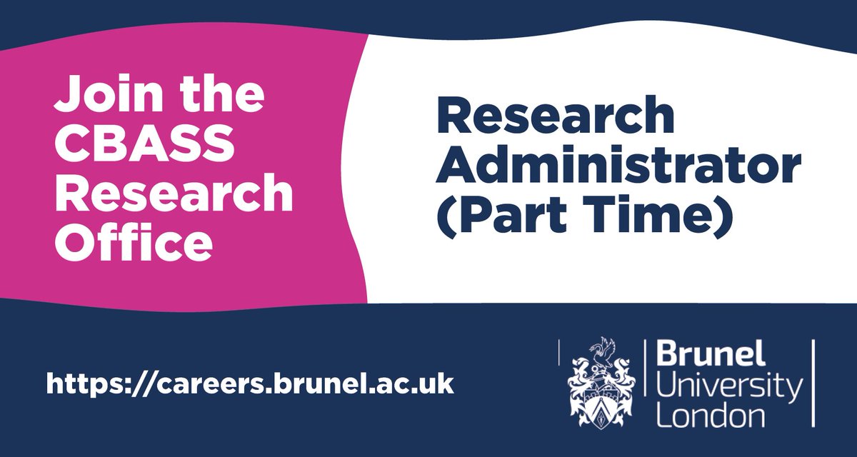 CBASS_Research's tweet photo. The Research Office in the College of Business, Arts and Social Sciences looking to recruit an experienced administrator to undertake a varied role supporting the College’s #research agenda as part of the Research Office team.

👉More: https://t.co/t44NClJ8o1

@BrunelResearch https://t.co/42W0acn0WP
