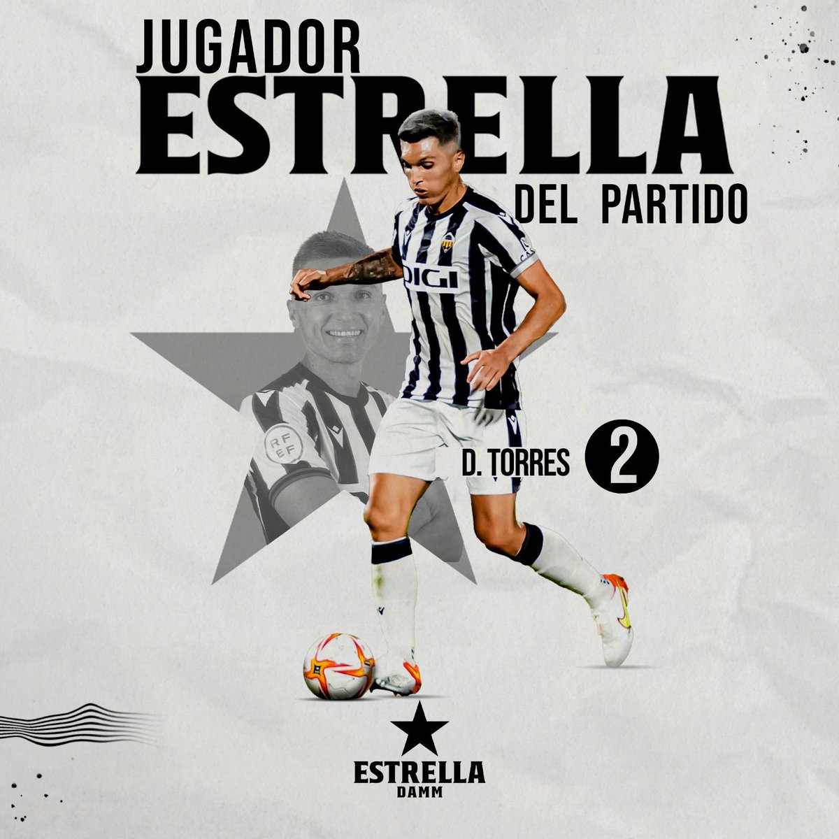 CDCastellon's tweet photo. 🌟@danitorresrojas es el JUGADOR ESTRELLA ⭐️ del último encuentro de la temporada del @cdcastellon.

@EstrellaDammEs⭐️ 

¡Enhorabuena, Dani! 👏

#PPO100👂 https://t.co/rhFpqVSJOW