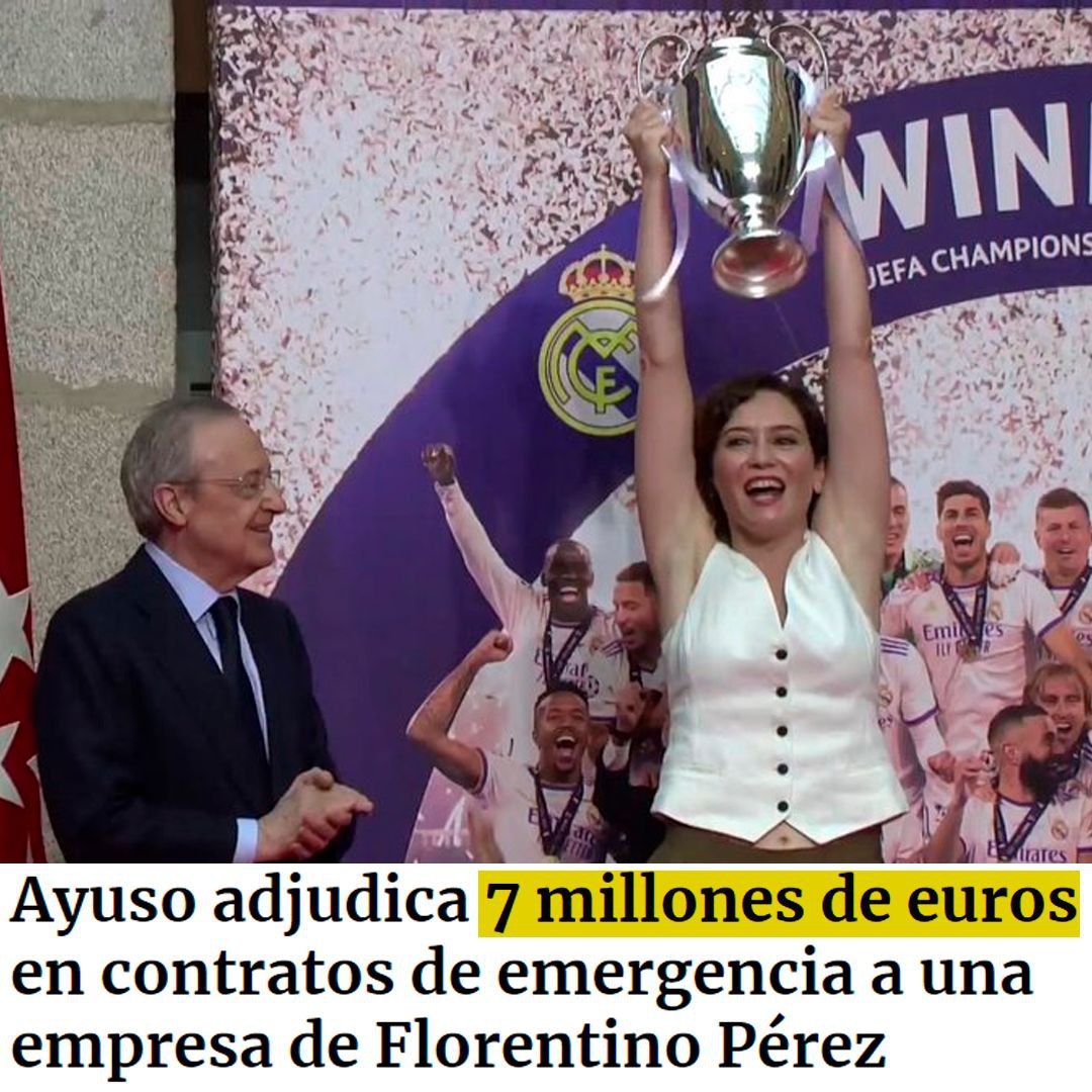 DINGO40378066's tweet photo. Cuando se dejaron m0rir a 7.000 ancianos por no tener seguro privado, creíamos que en Madrid no había dinero para Sanidad.
Si había, pero estaba guardado para regalarle a Florentino 7M€.
#LaFalangista https://t.co/xJlMCPGfYe