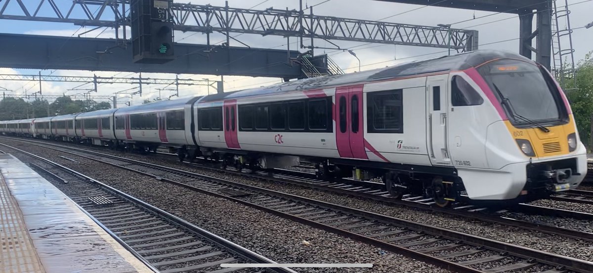 PlatformEdge1's tweet image. C2C’s new class 720 going pass Rugeley Trent Valley to Stafford and back #Class720