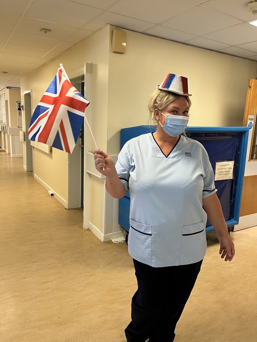 Royal festivities starting in Balcurvie. Gemma has made hats with all the patient’s and our garden is in process of decorating.