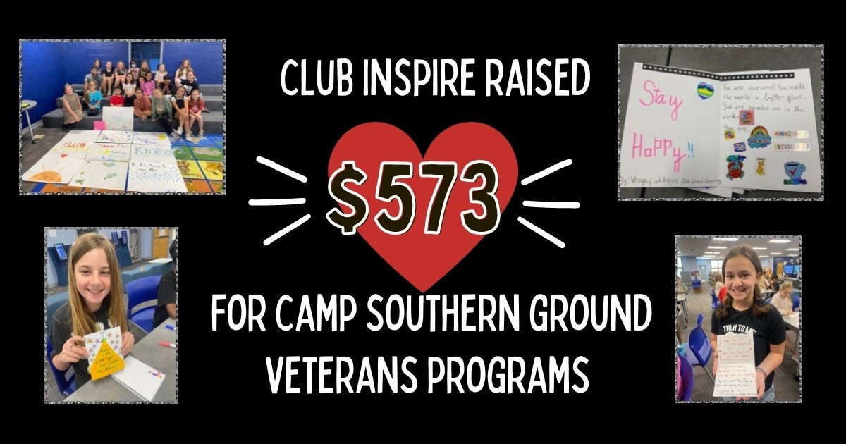 oakgrovebraves's tweet photo. Club Inspire raised $573 to support veterans programs at Camp Southern Ground. Thanks to all who supported this wonderful cause! #clubinspire #campsouthernground #noplacelikethegrove https://t.co/JfufpZl4RZ