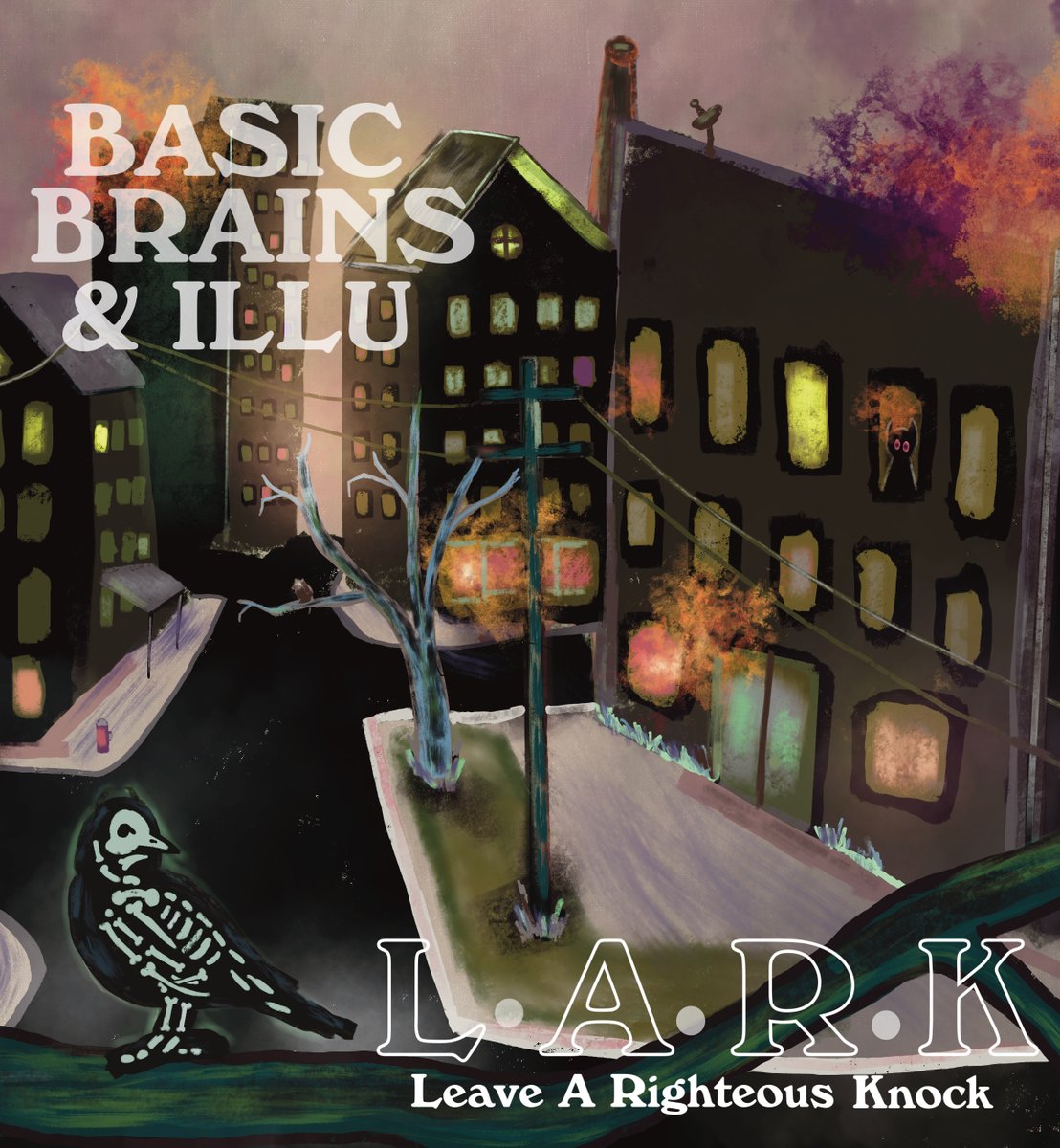 EqualEyesVT's tweet photo. LARK by @basebrains &amp; @ILLuVT is AVAILABLE EVERYWHERE!

Artwork by Basic Brains, the man himself.  Along with 4 production credits on here for him too!

Featuring DJ Kanga

Mixed &amp; Mastered by @SkySplitterInk 

https://t.co/55YpNZgOe1 https://t.co/GsryJX9Nue