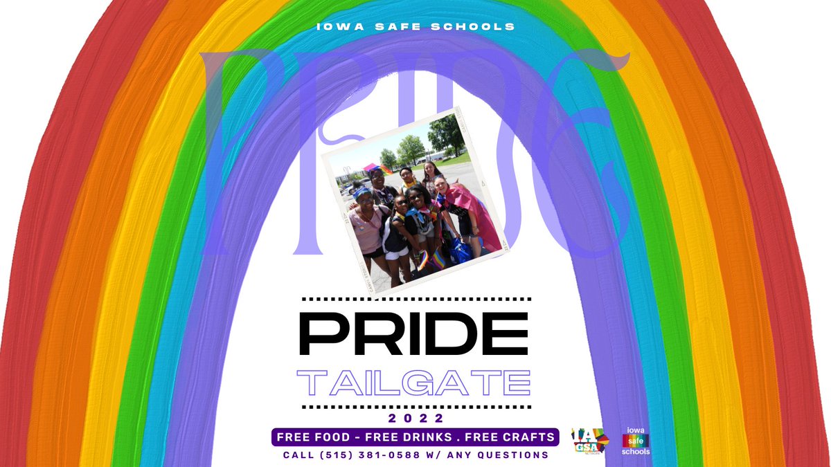 iowasafeschools's tweet photo. Join us for our family-friendly Pride Tailgate π€© We'll bring the refreshments, games, and crafts. You bring...yourself! See you at 600 E Court Ave on June 11th, from noon to 4pm.
#chosenfamily #pride #LGBTQ #LGBT #DSMPride https://t.co/dvy906XKpX