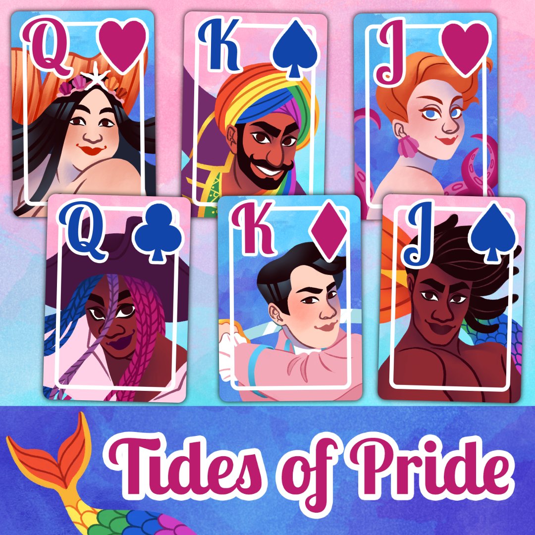 FlickSol's tweet photo. 🧜‍♀️ ✨ NEW DECK ALERT✨ 🧜‍♀️

🌟 We start our #PRIDE 🏳️‍🌈 celebrations with a swashbuckling new #DECK! 🌟

By #artist K✨A✨R✨I✨N

@karinh_art 📣  💝 🇸🇪

#flicksolitaire #solitaire #lgbtq+ #pridemonth #pride🌈 #playingcards #cardgame #pridemonth2022 #pridefestival #gaypride https://t.co/CUO0ybXFut