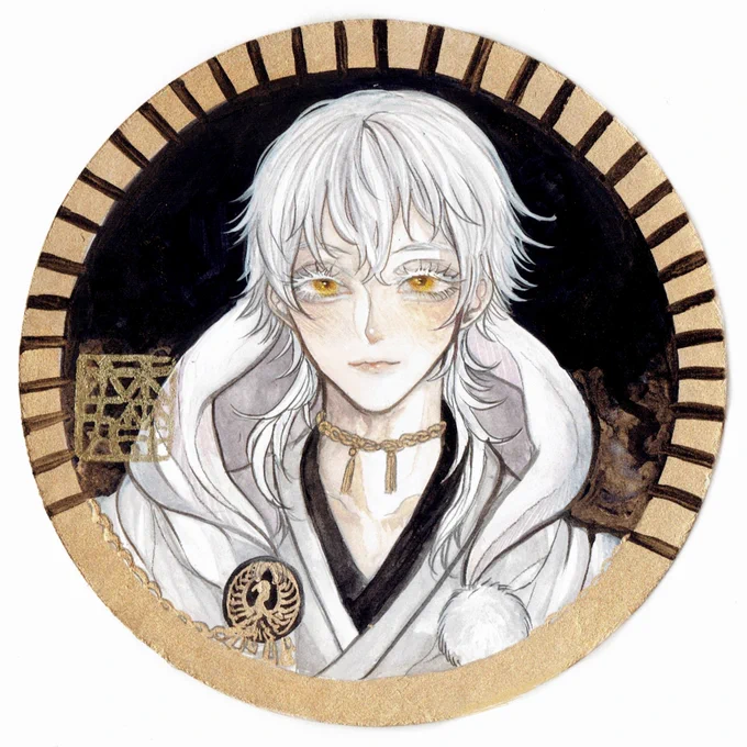 #リプ来た刀剣男士の顔だけ描く 鶴丸国永