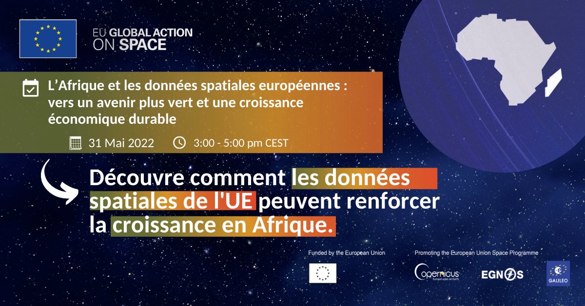 🛰️🚀Rejoignez-nous aujourd'hui au webinaire : Les projets spatiaux pour l'Afrique. 

L'événement commencera dans moins d'une heure ! 🌍

Suivez le flux ici ➡️ bit.ly/3MOdE56