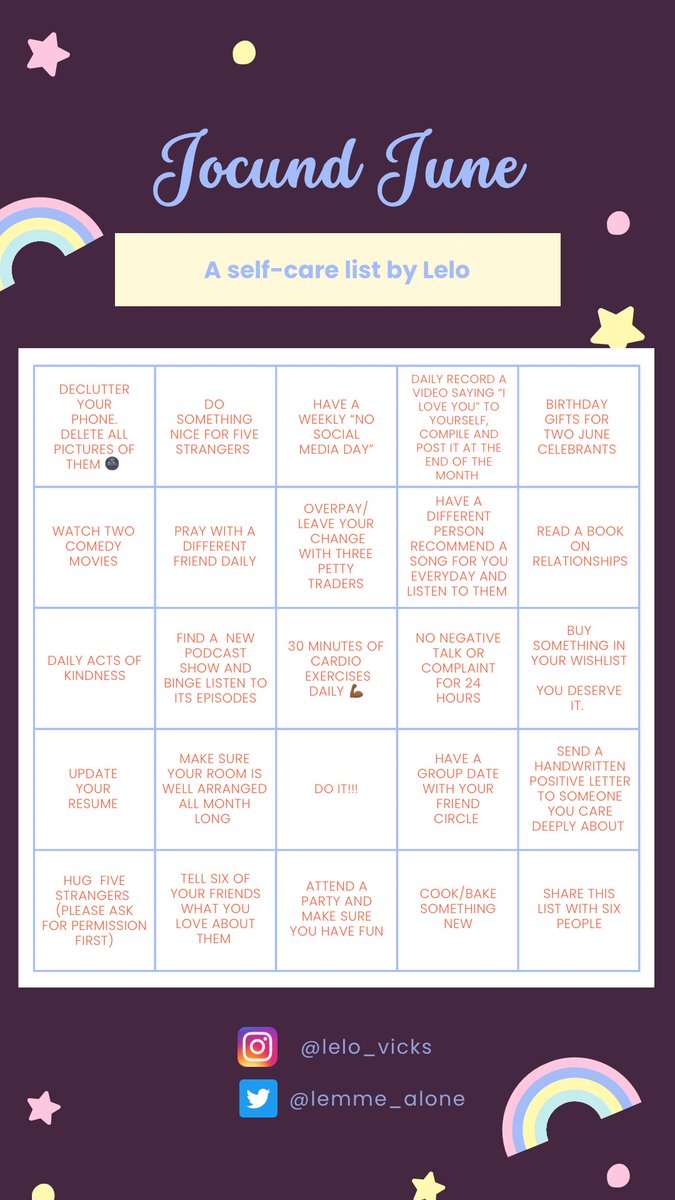 In June, be as happy as others think you are.

Wishing you a very jocund June ❤️