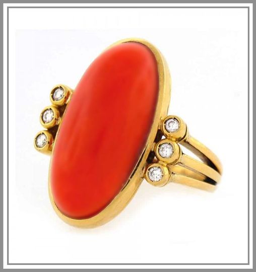 Premium Coral Ring Made with 18k Solid Gold - Gleam Jewels