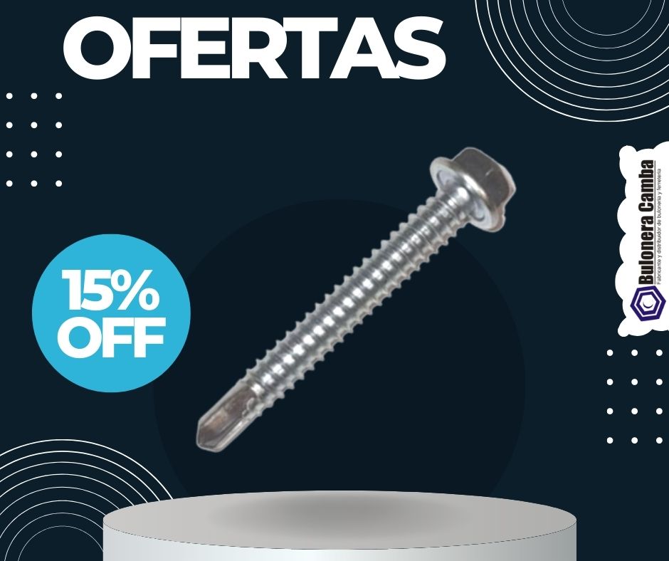 buloneracamba's tweet photo. 15% de #descuento en #tornillos #autoperforantes cabeza #hexagonal punta #mecha de 14 x 1"1/2 y 2" y #Arandela #Vulcanizada. 🔩 ¡Aprovechala antes de que se termine la promoción! 🔩
https://t.co/3ev3DnAKmN https://t.co/l3jwdsGIb1
