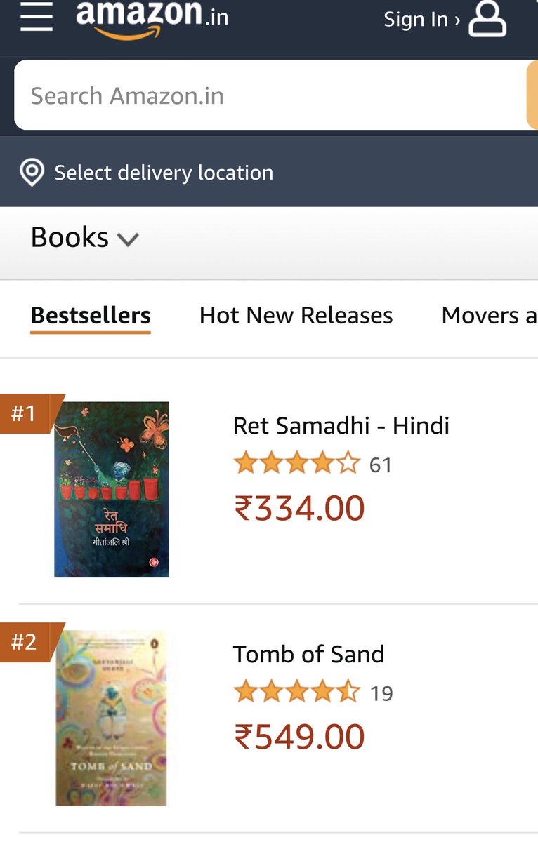 This is wonderful to see. #2022InternationalBooker winner number 1 and 2 on Amazon India.