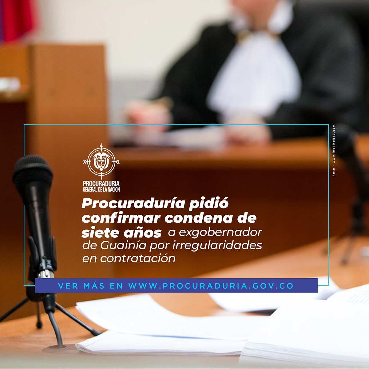 🗞️ #EsNoticia La Procuraduría pidió a la <a href="/CorteSupremaJ/">Corte Suprema de Justicia</a> confirmar condena de siete años y cuatro meses de prisión proferida en contra del exgobernador de 📍 Guainía (2004 – 2007) por irregularidades en contratación.

📌 Comunicado AQUÍ 👉🏼 bit.ly/Boletín_324