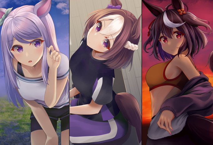 #今月描いた絵を晒そう 
トレーニング中のウマ娘シリーズ 
