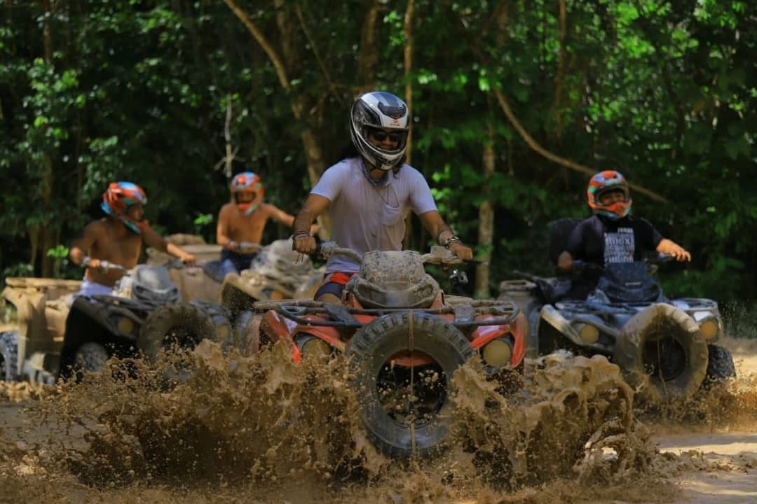 If mud ain't flyin', you ain't tryin. 😜

bit.ly/3z8B6GM 

Book #Selvatica with us &amp; save 15%! 

Includes: 

- Round-trip transportation
- Polaris ATV circuit
- Lunch
- 10 zip-line circuits
- Open cenote (dive, jump, swim)
- Tarzania rollercoaster 

@selvatica_cancun
