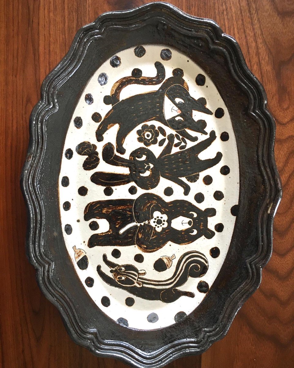 【未使用】ポタリカ工房　清水桐子　黒猫と蝶のイラスト皿 楕円形 ① 清水桐子 (@potarika) / Posts / X