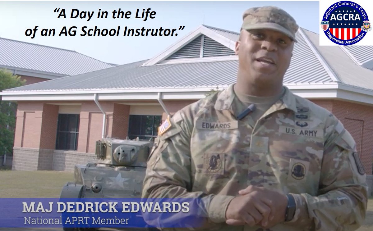'A Day in the Life of an AG School Instructor'
MAJ Dedrick Edwards, a member of the AGCRA Public Relations Team (APRT), is the producer and videographer of this video. You can view the video by going to youtube.com/watch?v=N7Q3Lq…
@AGS_CMDT #DefendandServe #AGCRA #AGCorps #42A #420A