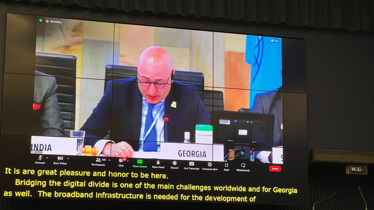 Ekaterine Khositashvili (@ekaterinekh1) on Twitter photo Deputy Minister of Economy and Sustainable Development of 🇬🇪 Mr. Guram Guramishvili participating in the High-Level Policy Session "Bridging Digital Divides" of the World Summit on Information Society #WSIS2022
<a href="/GeorgiaGeneva/">Georgia UN/Geneva</a> <a href="/GuramGR/">Guram Guramishvili</a> Deputy Minister of Economy and Sustainable Development of 🇬🇪 Mr. Guram Guramishvili participating in the High-Level Policy Session "Bridging Digital Divides" of the World Summit on Information Society #WSIS2022
<a href="/GeorgiaGeneva/">Georgia UN/Geneva</a> <a href="/GuramGR/">Guram Guramishvili</a>