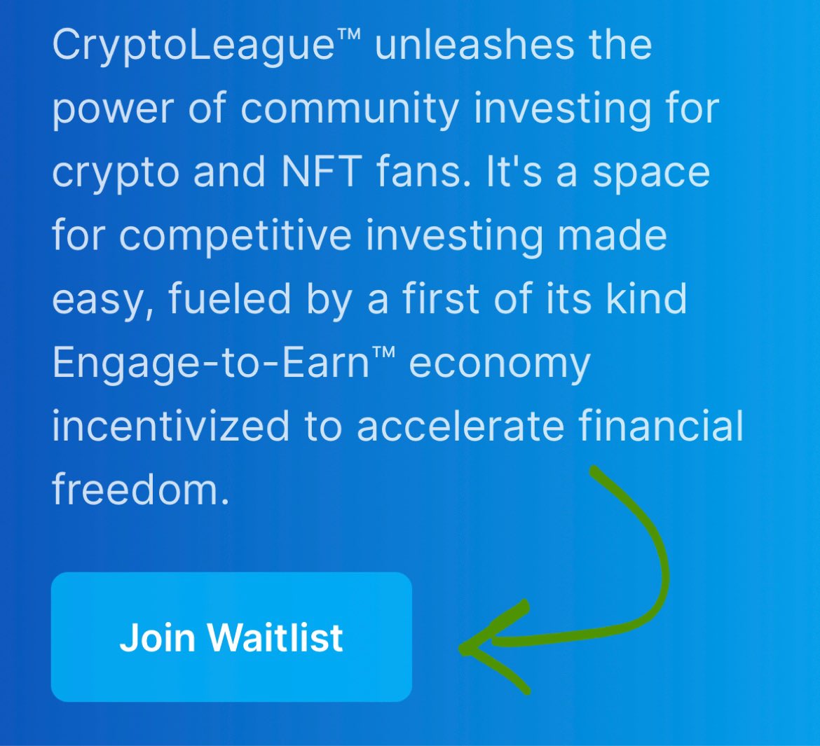 Unlock the power of community investing with CryptoLeague!   

Join the waitlist for exclusive news and insider updates.

cryptoleague.org 

#cryptoleague #communityinvesting