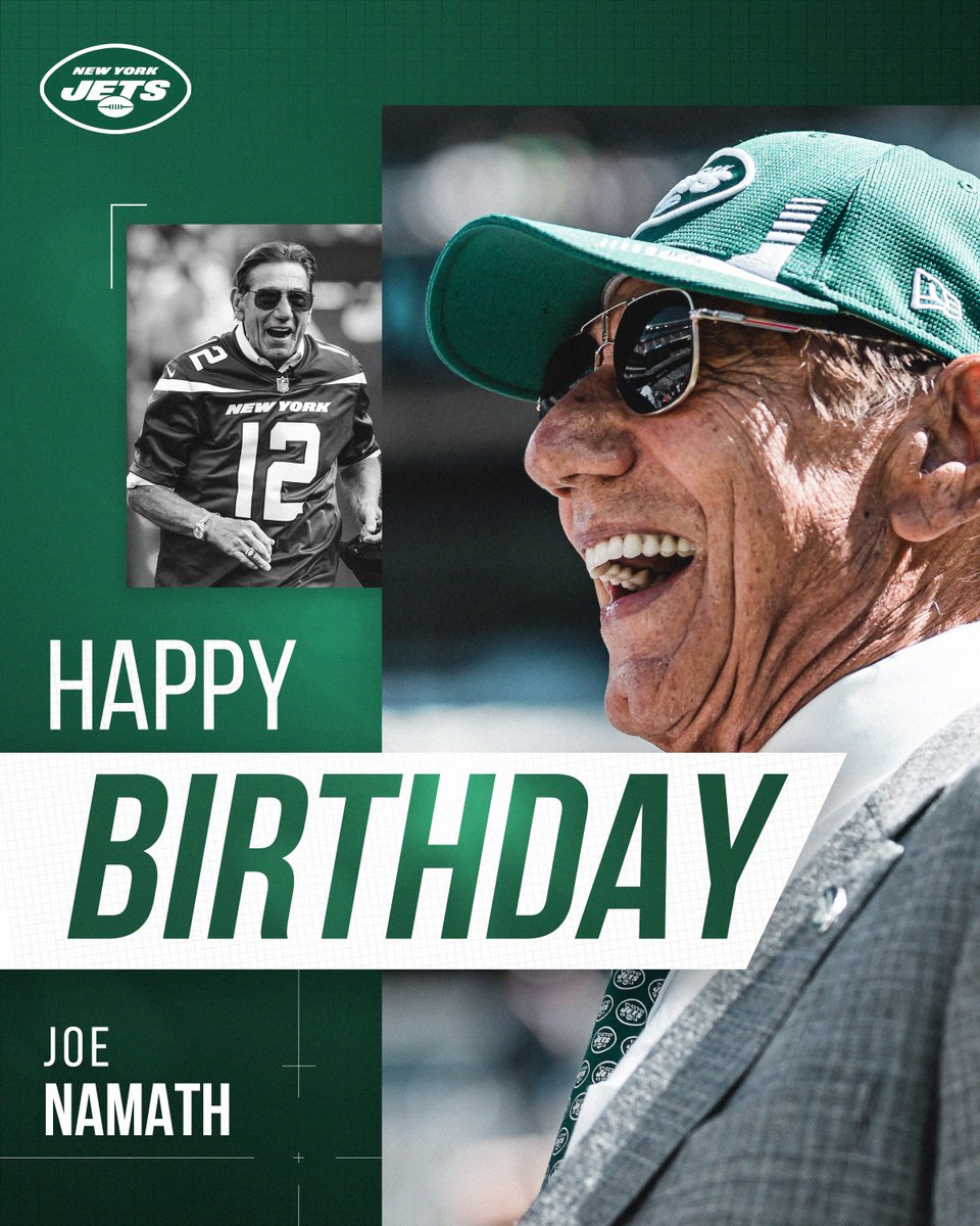 HBD to the legendary Broadway Joe 🙌 🎉 @RealJoeNamath 🎉