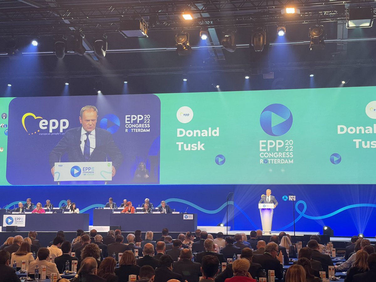 OstapSemerak's tweet photo. #EPPRotterdam Strong statement @donaldtuskEPP to support @Ukraine. United we will win! https://t.co/YxTNmFVVLA