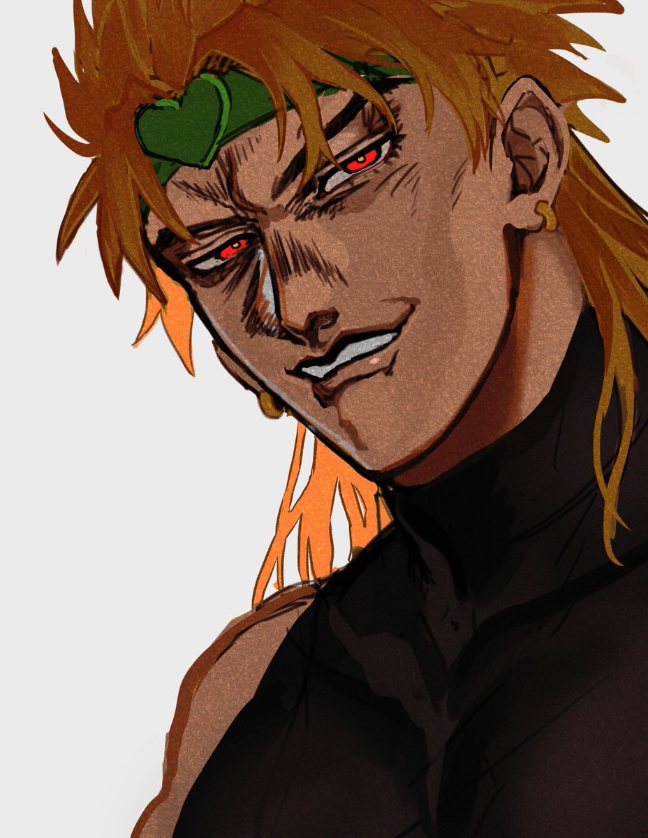 dio brando solo 1boy male focus red eyes blonde hair headband earrings  illustration images