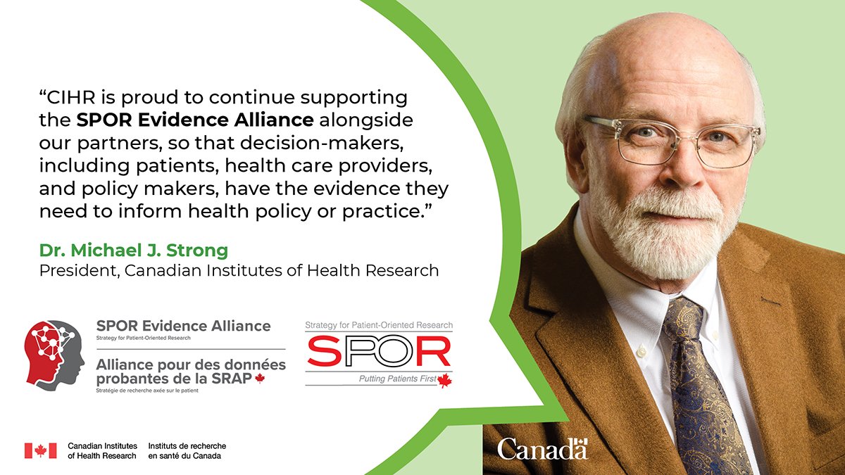 We are pleased to extend $2.6M in funds for the @SPORAlliance, a Canada-wide partnership between researchers, patients and public, healthcare providers, and decision-makers!

Together, we will continue to foster a collaborative #PatientOrientedResearch environment.