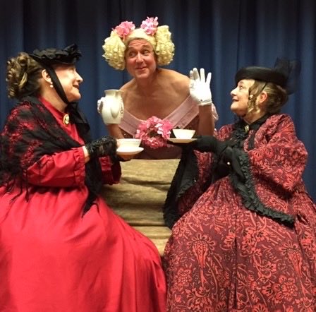 schulerb's tweet image. The “ladies” of “Is He Dead?” with the LADY (and trust me, Joe Kassner is quite something in a gown). Come see us in this hilarious play, written by Mark Twain and adapted by David Ives. Show runs June 18-19 and 25-26, link for tickets at townshiptheatregroup.org.