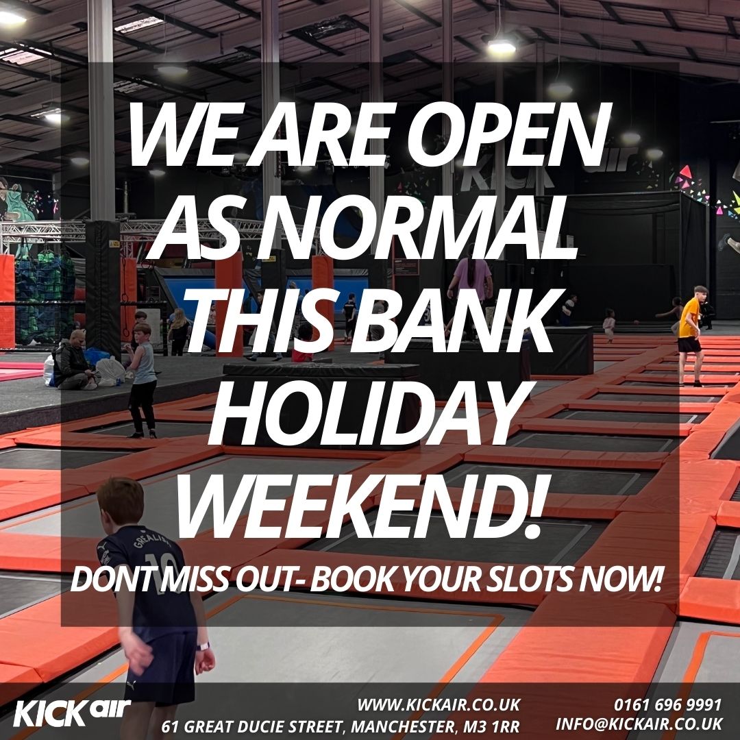 WE ARE OPEN AS NORMAL THROUGH THIS BANK HOLIDAY! 
Don't miss out and book your tickets now!