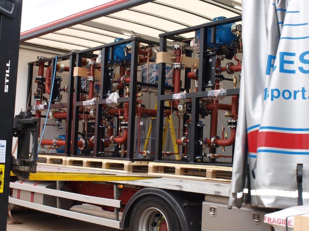 Flowmechltd's tweet image. Three more skid packages from Flow Mech ready for dispatch for a prestigious London project. #Flowmechltd #TuesdayMotivaton