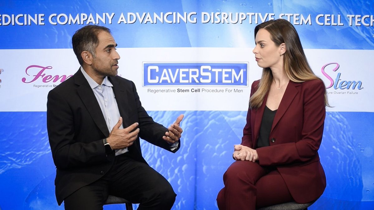 Ariana Escalante from CELZ Media interviewing Dr. Naveen Kella, a successful CaverStem provider and presenter from The Urology Place in San Antonio at AUA 2022.