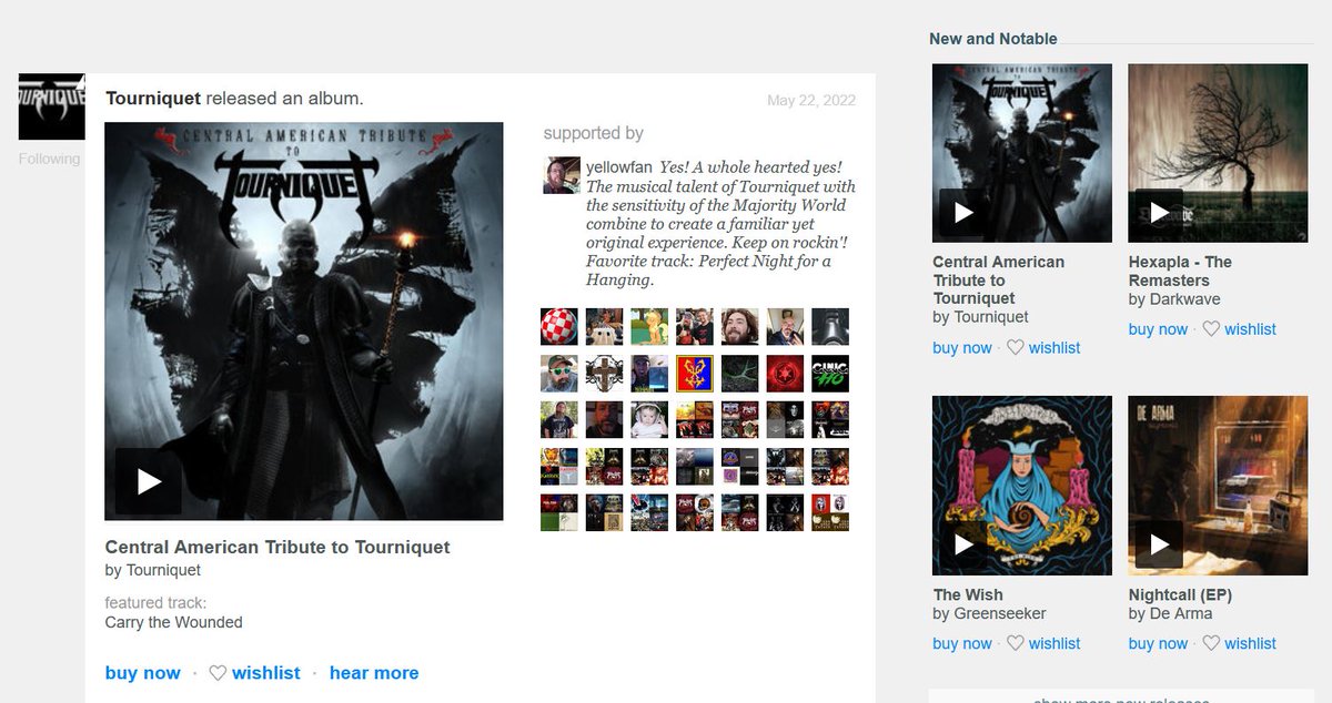 "New and notable". The bands did great, and fans are noticing: "Yes! A whole hearted yes! The musical talent of Tourniquet with the sensitivity of the Majority World combine to create a familiar yet original experience." - yellowfan
Get it here:tourniquet.bandcamp.com/album/central-…