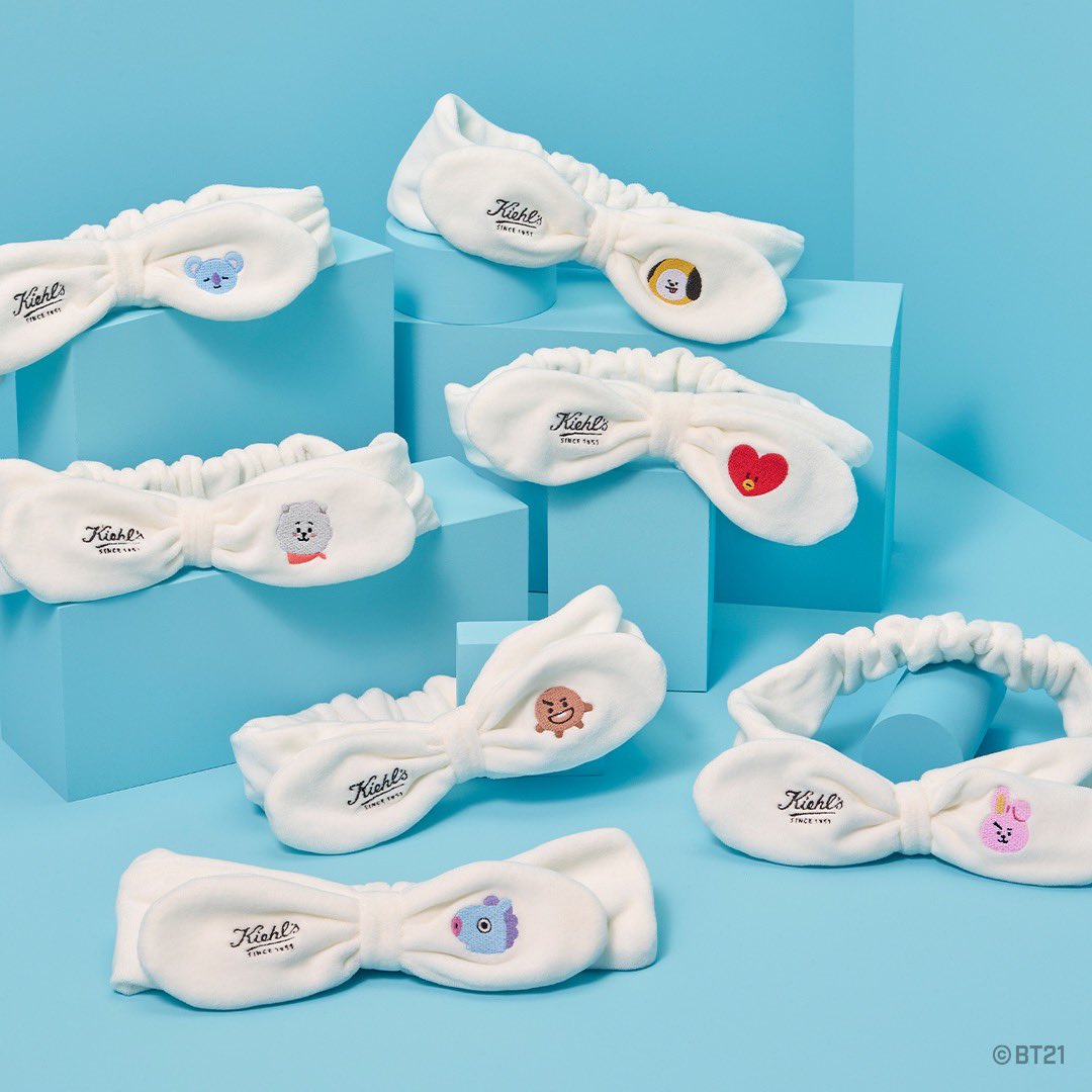 テヒョン キールズ BT21 UFCクリーム ヘアターバン ステッカー 新品