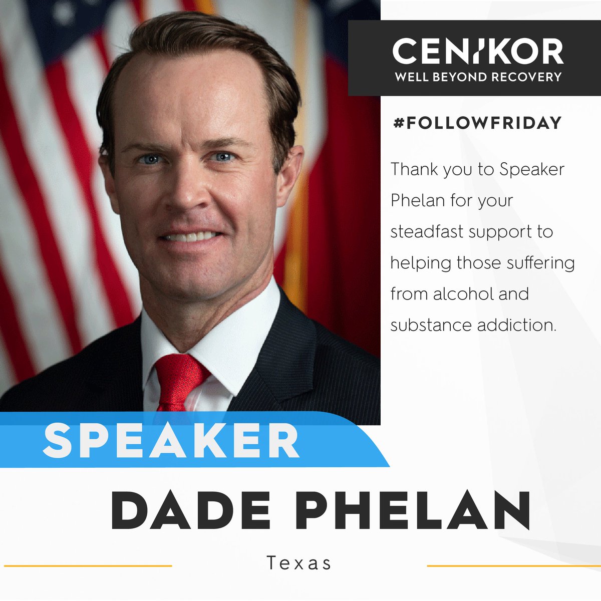 Thank you to Speaker <a href="/DadePhelan/">Dade Phelan</a> for your steadfast support to helping  those suffering from alcohol and substance addiction.

 #WellBeyondRecovery #Cenikor55 #FollowFriday