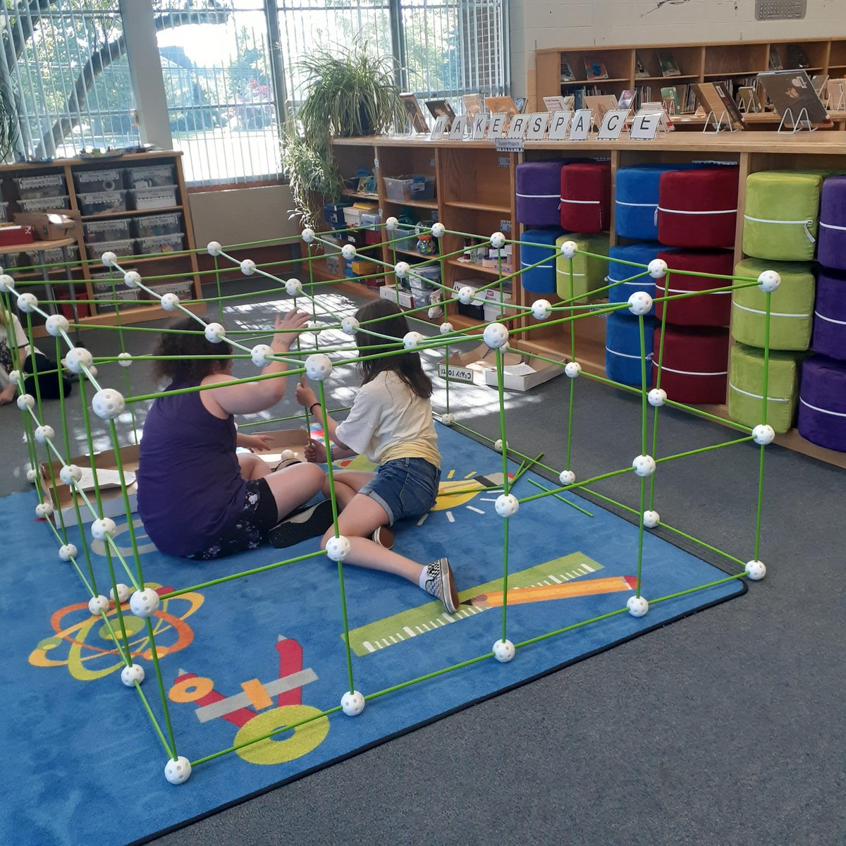 Einstein said,"Play is the highest form of research." These girls are creating beams to support the sagging roof of their structure <a href="/HowellTwpRamtwn/">Ramtown</a> Media Center.Great problem solving! <a href="/sterao8/">Stephen Rao</a> #makerspace #FutureReadyNJ  #HTPSLearnerSuccess  #HowellLeads
