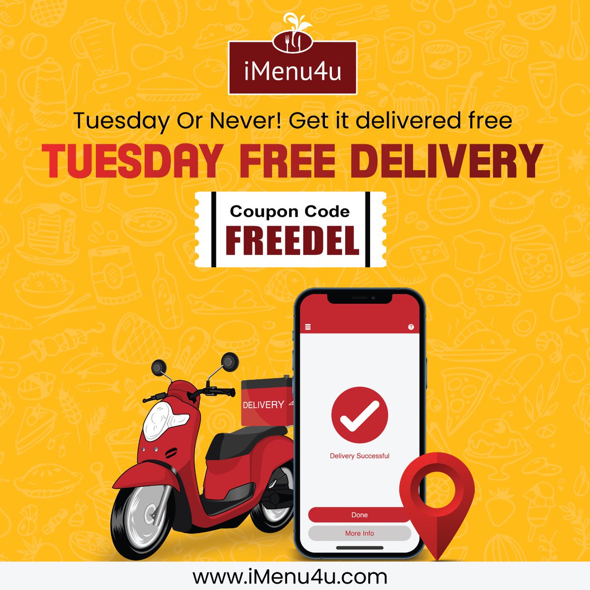 iMenu4u's tweet image. iMenu4u provides free delivery this Tuesday. Hurry!!! Order food from your favorite restaurant &amp;amp; get free delivery to your doorstep.

Use Coupon Code: FREEDEL

Order Now: imenu4u.com/rweb/restauran…

#iMenu4u #freedelivery #onlineordering #foodorders #onlinefoodorders #sandiegofoodie