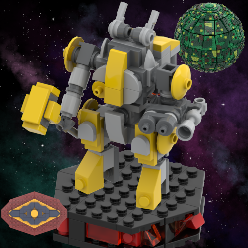 CosmoBricks's tweet photo. What's better than a massive hammer wielding mech ready to smash the impure? 
One with guns too! 
#NFTs #NFTCommunity #SOL #P2E #Brickmos https://t.co/Cen5Ze9tRm