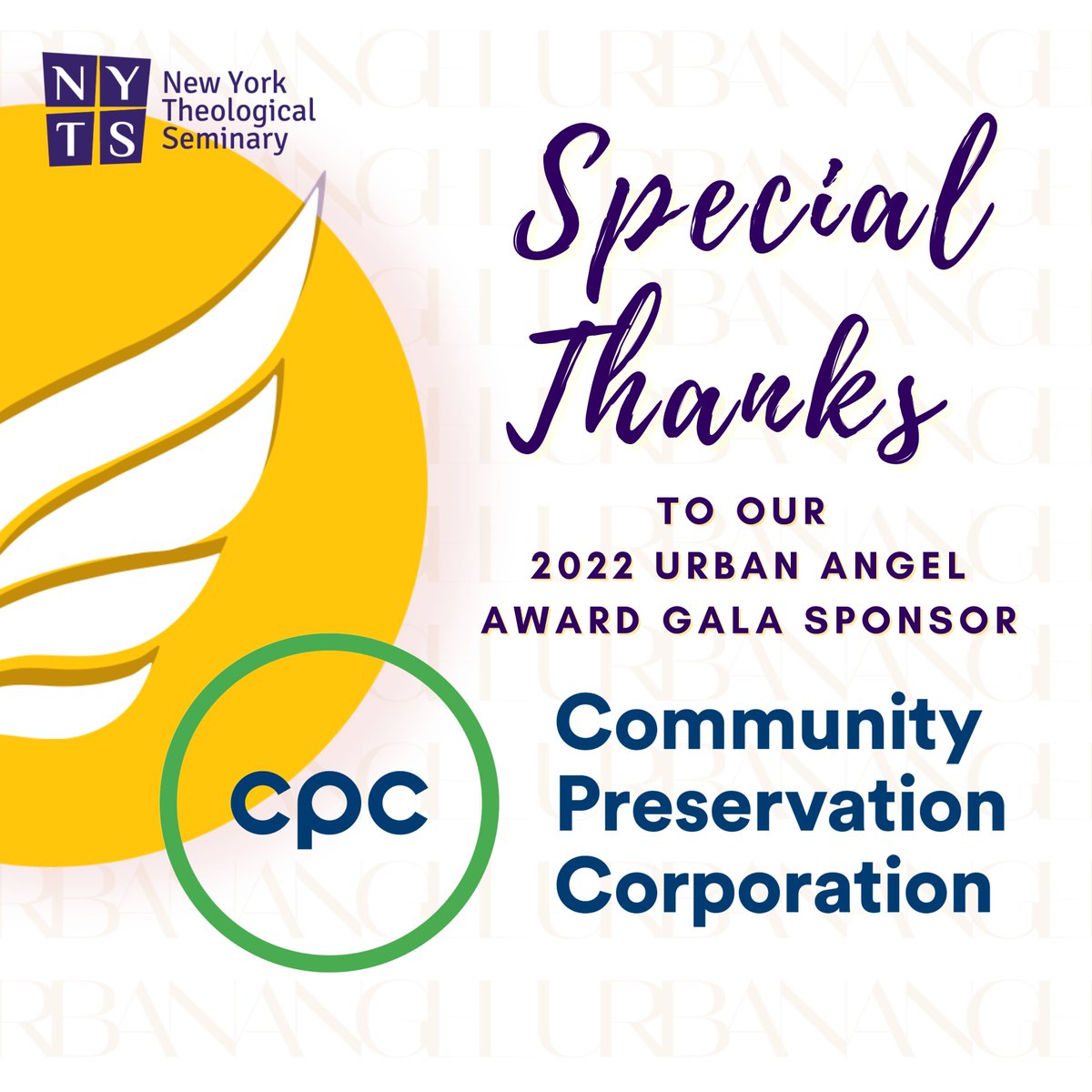 We'd like to thank this years sponsor: Community Preservation Corporation . . . @communityp