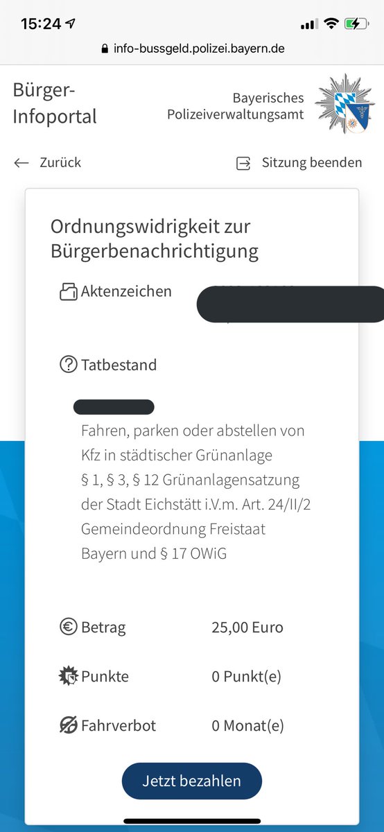 Für was ich in Deutschland alles ein Ticket bekommen kann… da gibts sicher noch was mit dem man den Tatbestand auf zwei Seiten strecken könnte 🥴😂