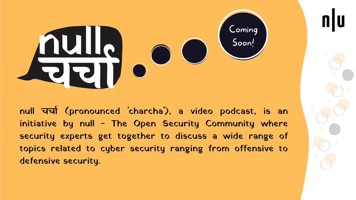 null0x00's tweet image. Coming soon...🤩

Who&apos;s excited? 

#nullcommunity #nullopensecurity #nullcomm #nullcharcha