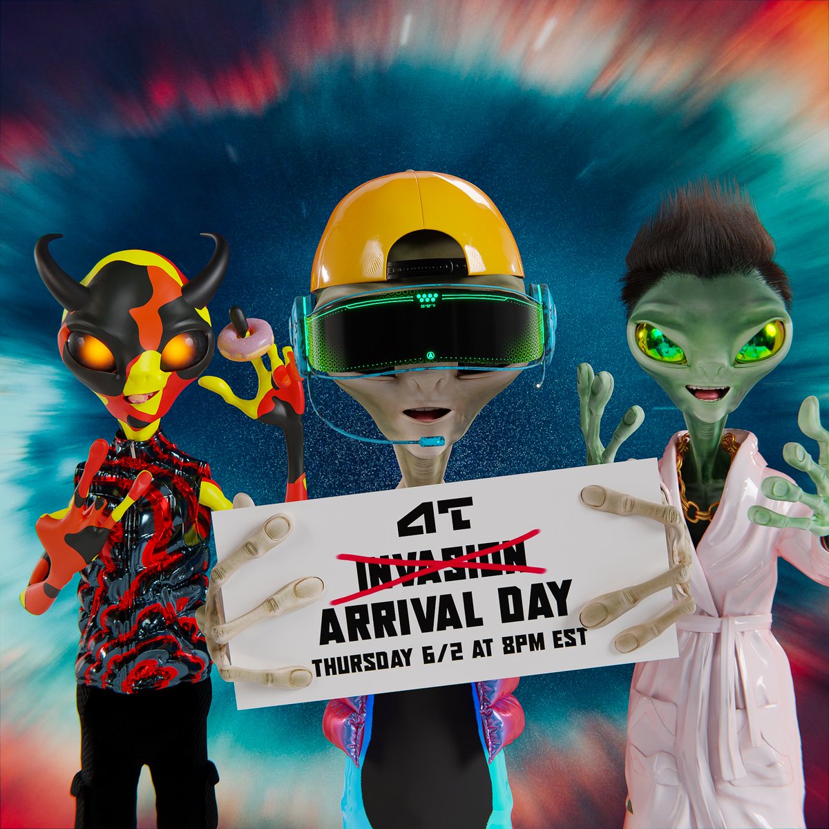 IIIDEEFIII's tweet photo. 🚨 Alien Tourism Shuffle Launch 🚨 

@AlienTourismNFT is finally arriving on earth on the 6/2 @ ⏰ 8PM EST . LINK ⬇️⬇️
📍https://t.co/3dsJHayUDP

#algofam #getprobed #shuffle
#AlgoNFTs #alientourism #Algorand https://t.co/qliNW5XWye