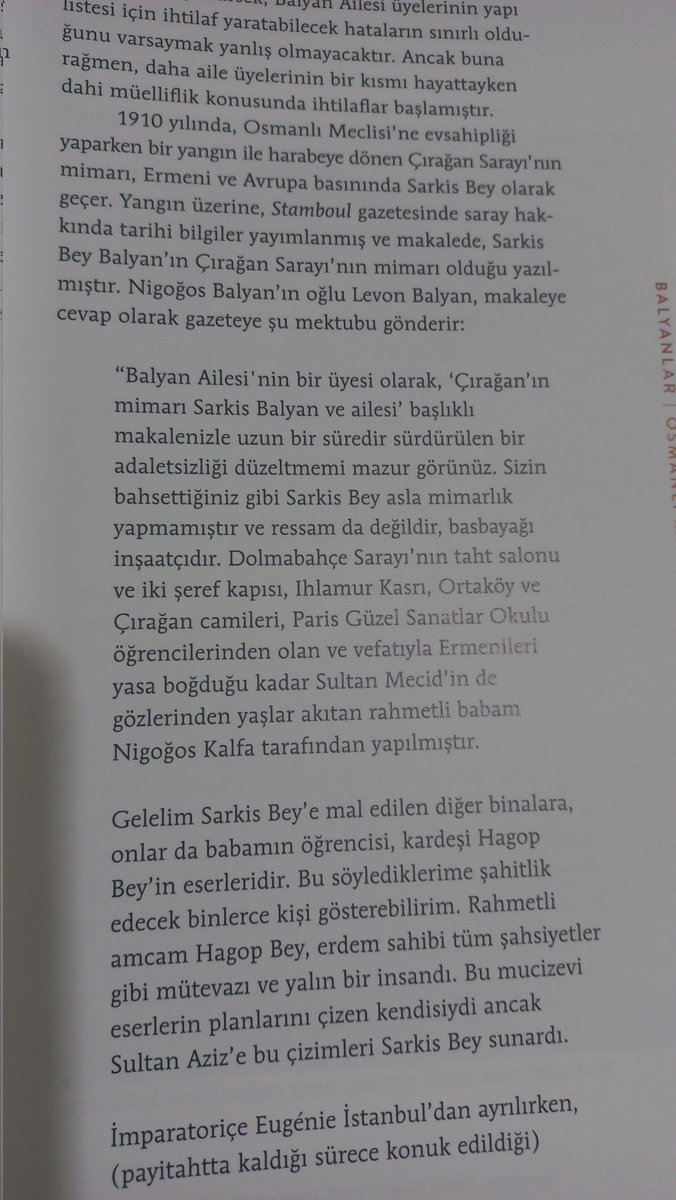 SSelmancan's tweet photo. "Sarkis Bey asla mimarlık yapmamıştır ve ressam da değildir, basbayağı inşaatçıdır" bu cümleyi Levon Balyan söylüyor. (Balyanlar kitabı sayfa 27) https://t.co/piFRyuzh41