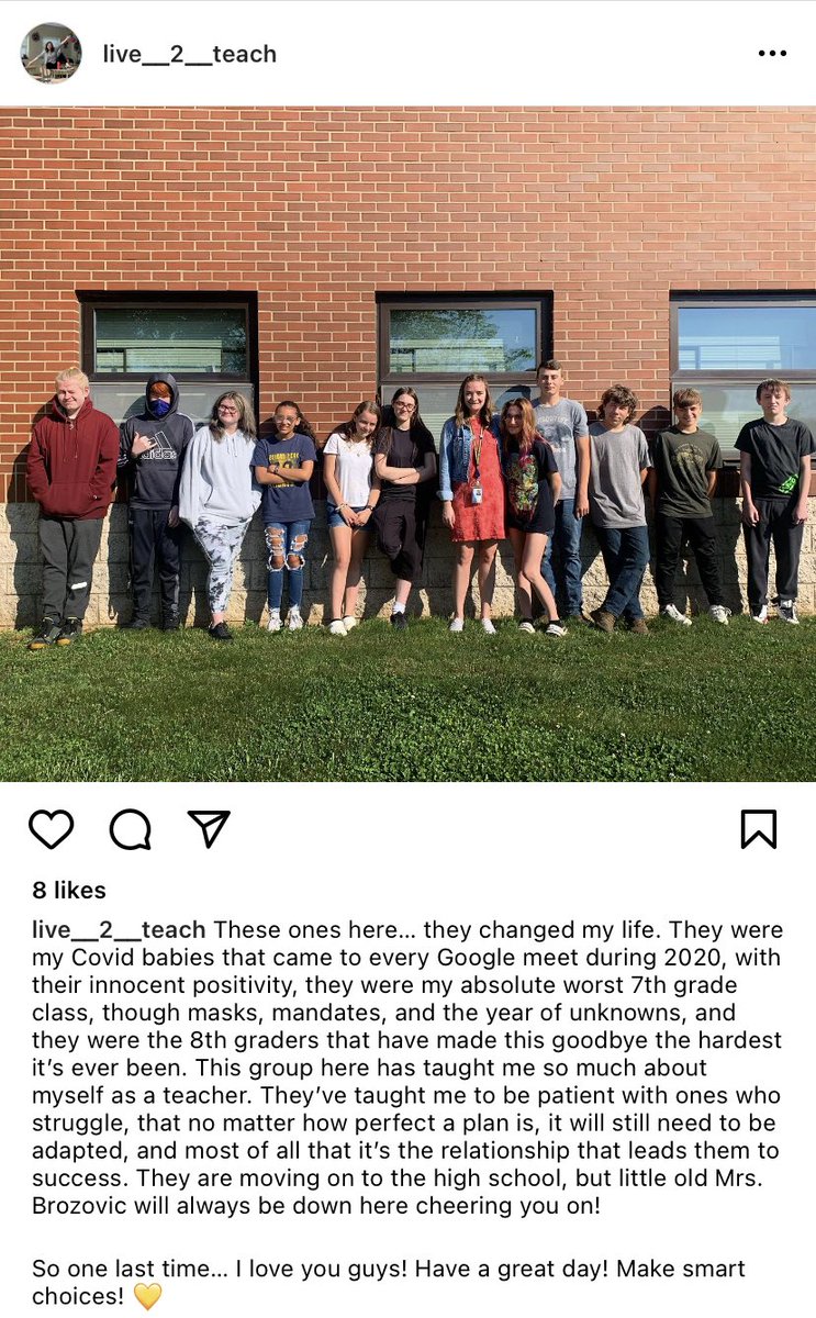 Mrs_Brozovic's tweet photo. To my 8th graders on their last day… 💔#eyms #eyedge #live2teach https://t.co/Q1dz6kAZal