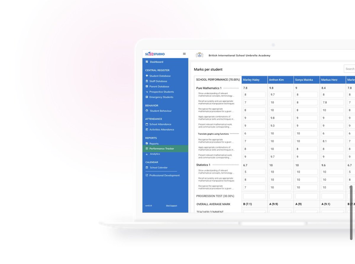 SledStudio's tweet image. UK National, Cambridge International, IB or other curriculum – Record, update and monitor your students progress, analyse attainment, inform & report to others
