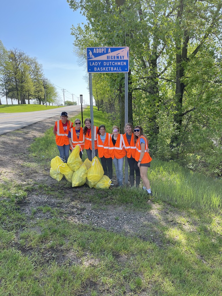 The Lady Dutchmen Basketball Team cleaned the road ditches this past Saturday morning! They worked along the Sauk River from school to Upton Road to help keep our community clean!