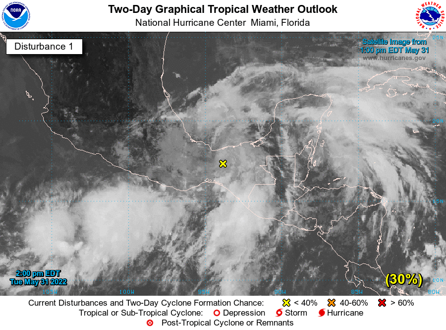 RudyMeteo's tweet photo. Bonsoir à tous !
Le cyclone Agatha s'est dissipé sur les montagnes du sud du Mexique aujourd'hui, toutefois les restes de cette perturbation pourraient donner naissance au premier système tropical de la saison sur l'Atlantique. Les probabilités  sont de 70% selon le NHC. https://t.co/n9oiTjEErA