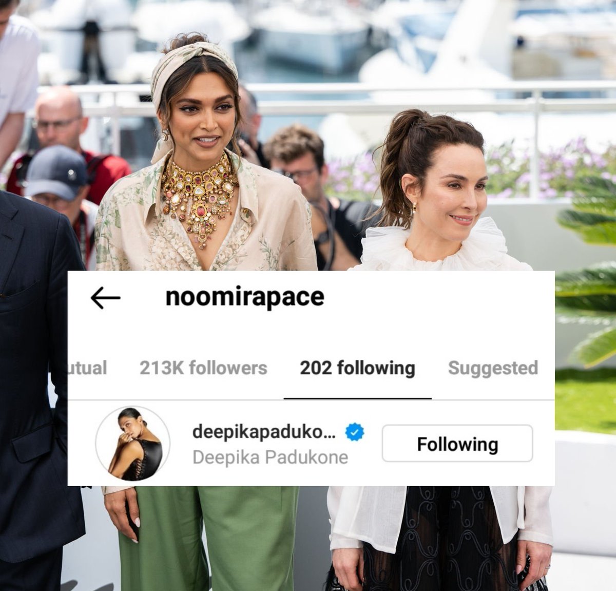 Director# JoachimTrier and actress #NoomiRapace starts following #DeepikaPadukone on instagram