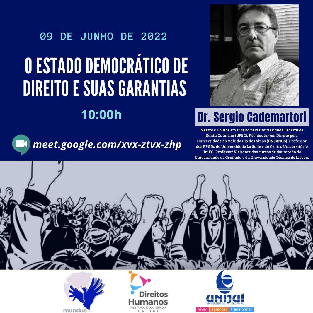 gpmundus's tweet photo. Na quinta-feira da próxima semana, dia 09/06, teremos atividade do GP Mundus! Trata-se de uma webconferência com certificação que será ministrada pelo Professor Dr. Sergio Cademartori (Unilasalle e UniFG). Não vai perder esta oportunidade, né?! Participe!
🌎💬⚖️💻📚🌍 https://t.co/jsMr3kIDDm