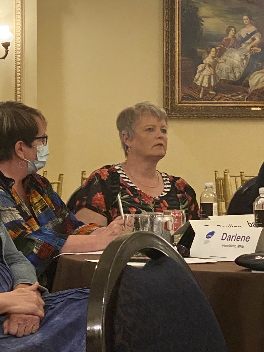 CFNUPresident's tweet photo. For all these great R&R ideas we need to be able to let nurses do them: ie it’s time and money @BarbaraBrookins @PEINursesUnion At @CFNU National Summit #NursesMatters https://t.co/2uzSUVUj4s